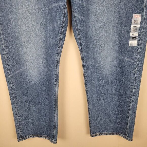 Levi's 501 Original Fit Jeans Worn In Indigo Medium Wash Blue Size 24W M NEW - Picture 4 of 14
